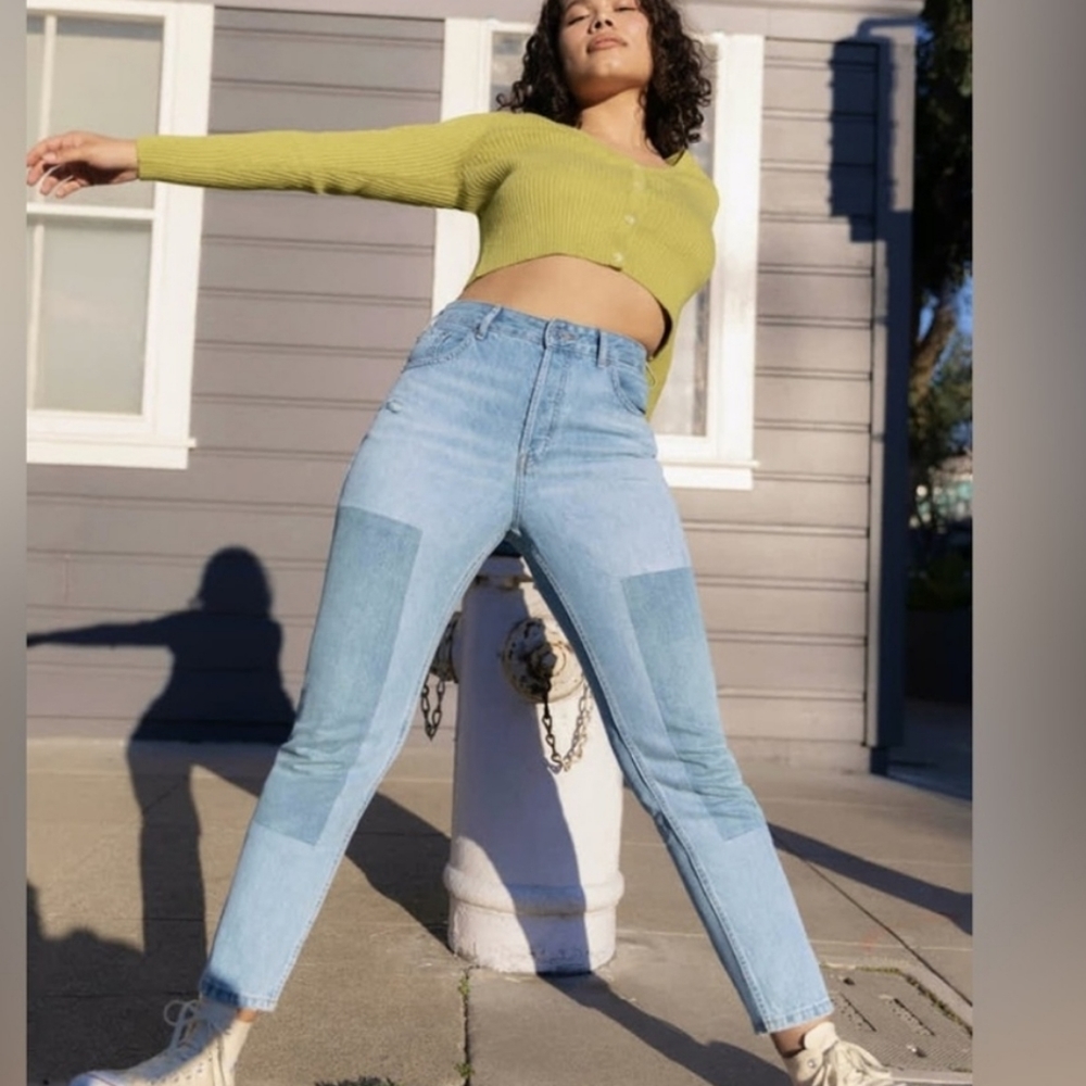 Everlane The Curvy 90s Cheeky Straight Patchwork Crop Jean
